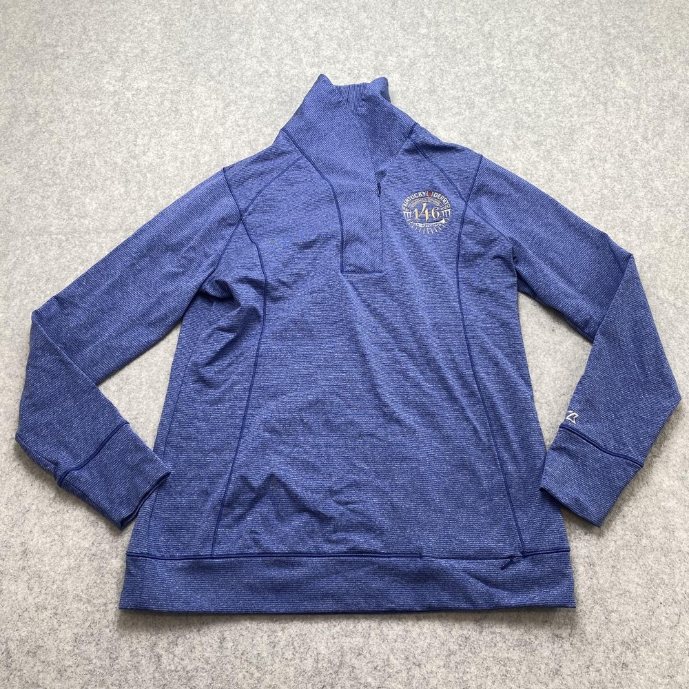 Kentucky Derby 146 Womens Large Blue Sweatshirt Cutter & Buck 1/4 Zip Pullover